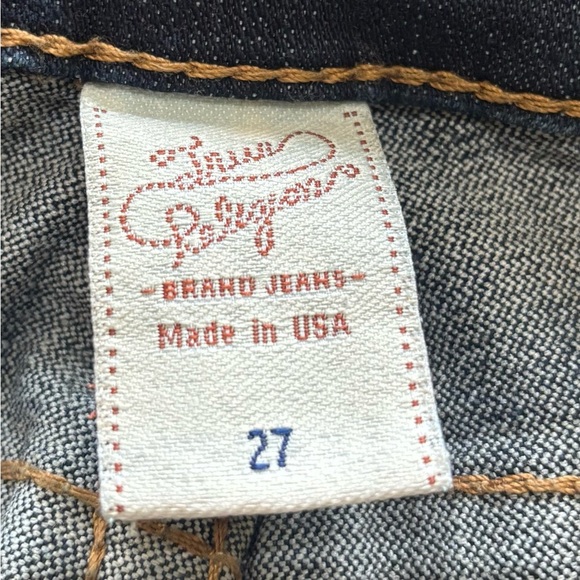 True Religion Dark Blue Mid Rise Boot Cut Jeans Size 27x30 - Picture 9 of 11